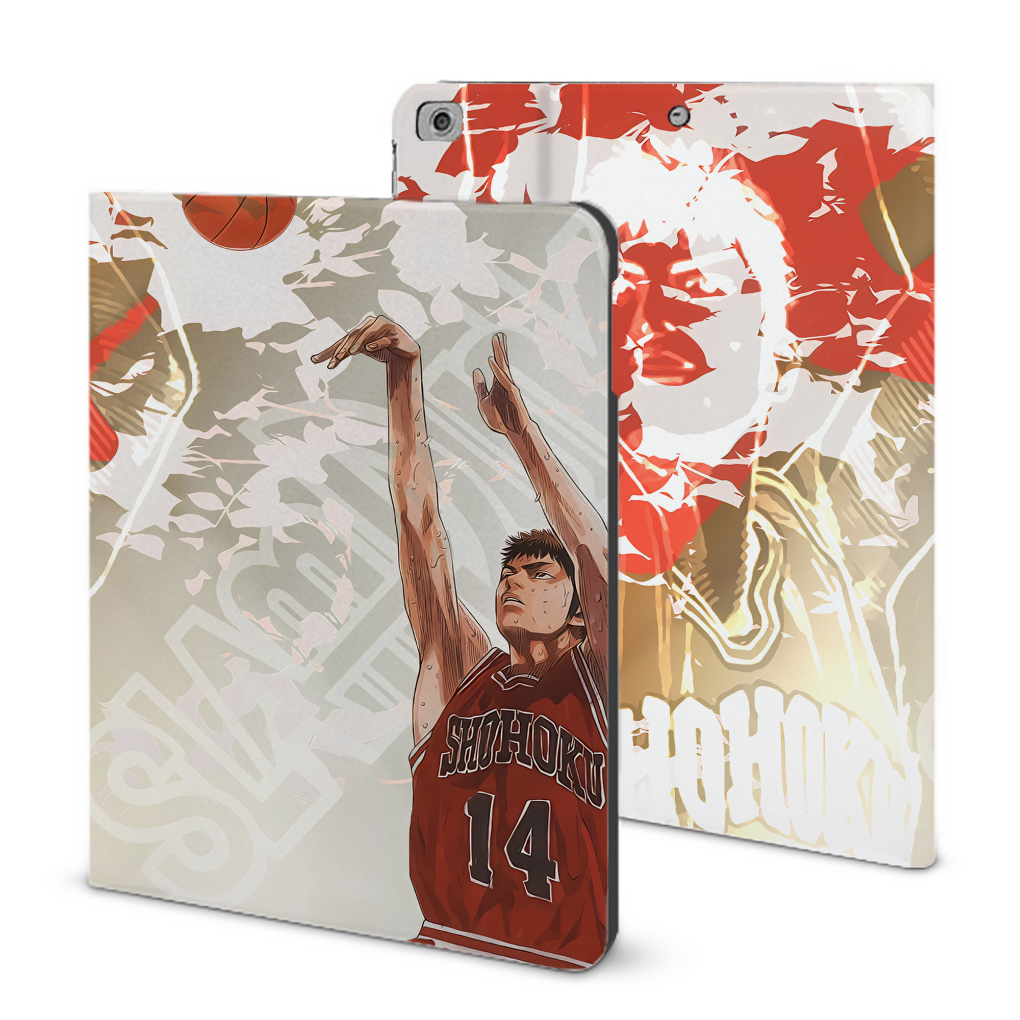 （画像用） SLAM DUNK／スラムダンク IPad ケース ブック型 PUレザー TPU 耐衝撃 軽量 薄型 ペン収納なし 全面保護 IPad 各モデル対応